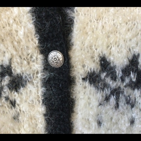 Jones New York Sport Hand Knit Christmas Holiday Cardigan Sweater Mohair Wool - Picture 4 of 7